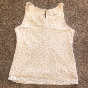 LOFT Cream Lace Tank Boho Cowgirl